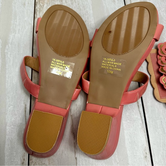 Comfortview Coral Sandals Convertible Top Design Floral Art Deco Studded Summer - Picture 11 of 12